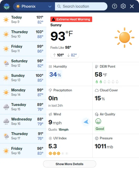 LocalWeatherForecast weather widget